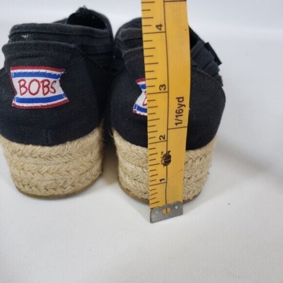 Bobs from Skechers Black Slip On Espadrille Platform Shoes Size 8 - Picture 13 of 15